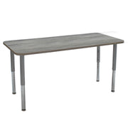 24" x 60" Rectangle La Madera Activity Table with Adjustable Super Legs - Light Gray Wood/Silver