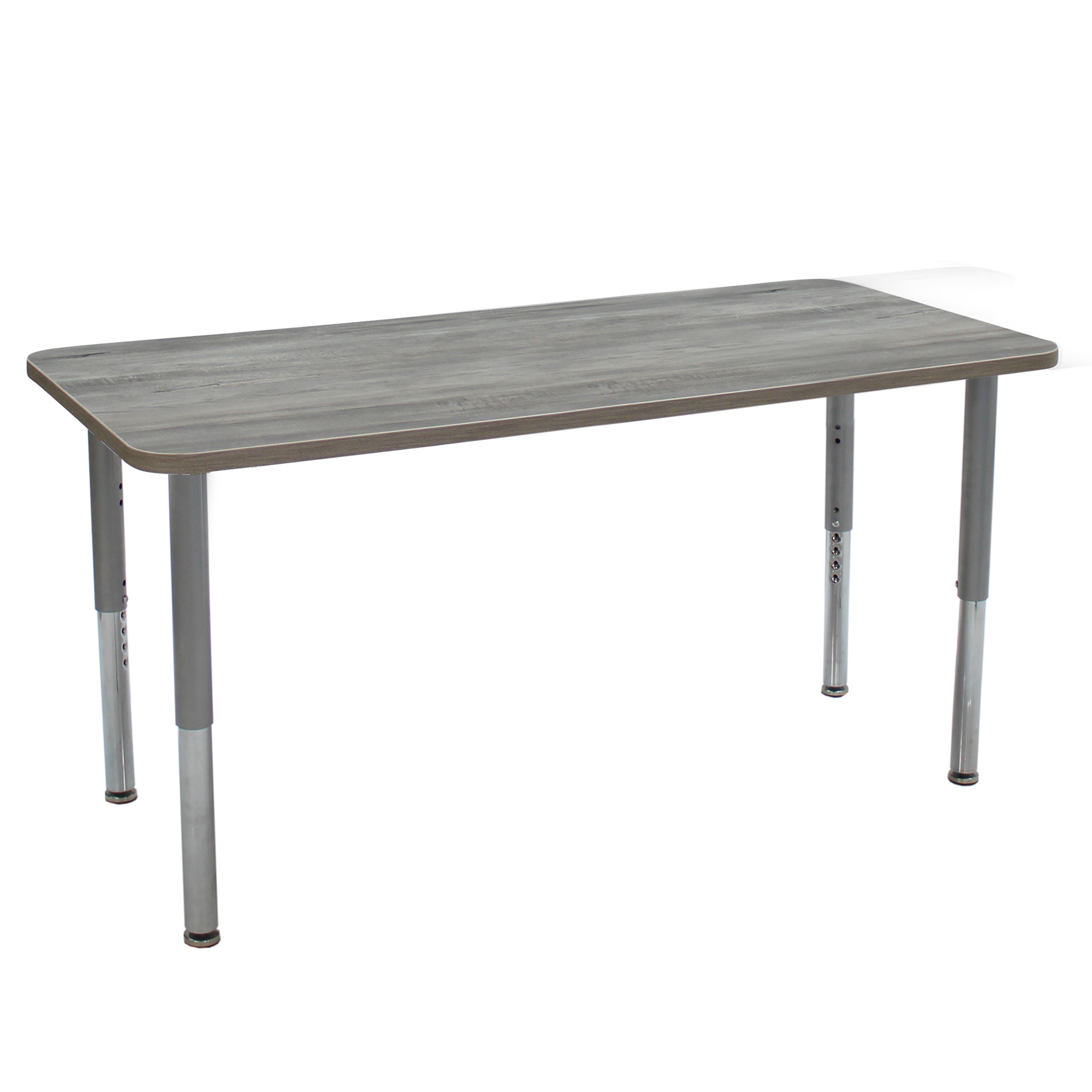 24" x 60" Rectangle La Madera Activity Table with Adjustable Super Legs - Light Gray Wood/Silver