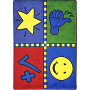 Motivation Mat 5'4" x 7'8" area rug in color Multi