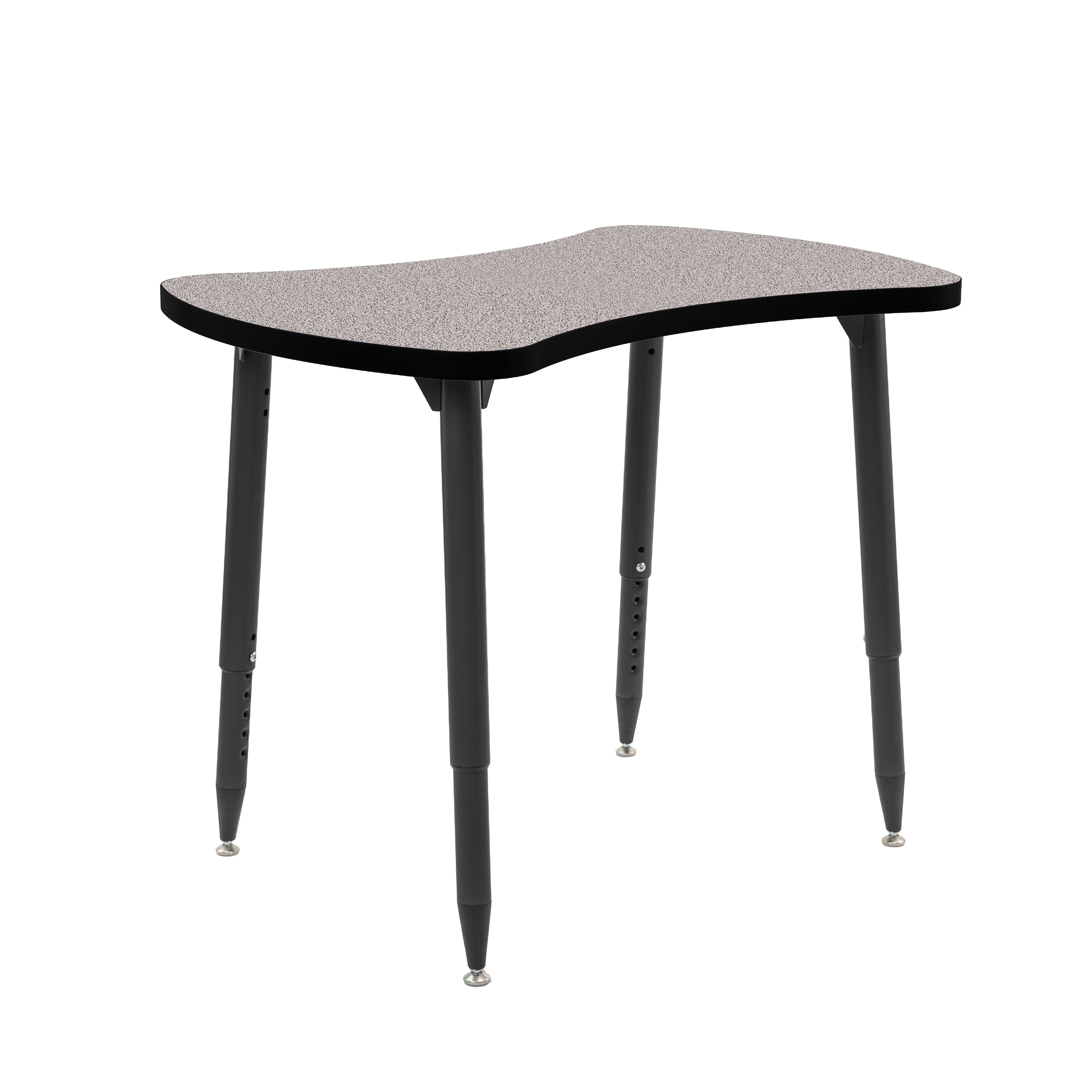 Adapte 25" x 37" Bowtie Thermofused Activity Table with Adjustable Tapered Legs - Gray/Black