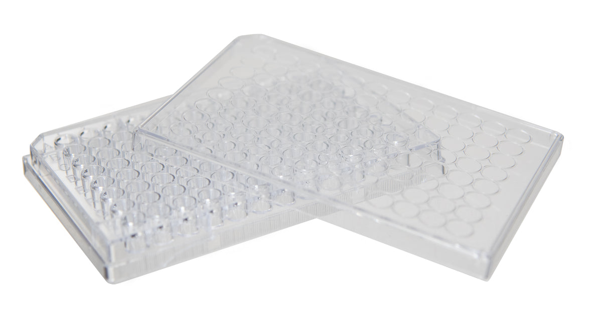 Microplate with 96 Wells and Lid, Clear Polystyrene, Pack of 10