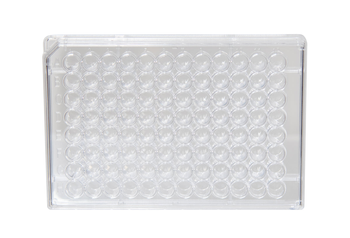 Microplate with 96 Wells and Lid, Clear Polystyrene, Case of 200