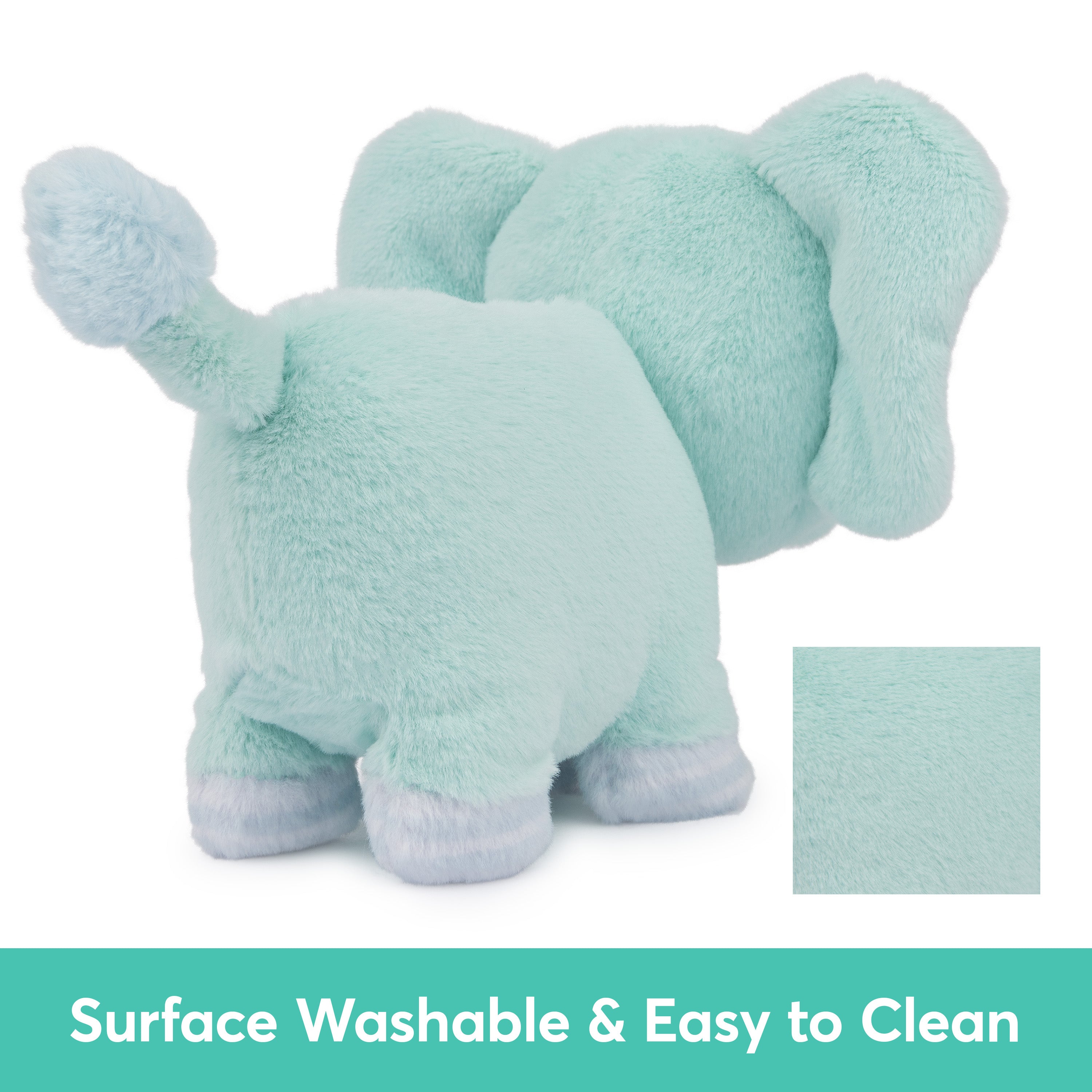 Baby GUND Safari Friends Collection Plush Elephant with Chime, Sensory Toy Stuffed Animal for Babies and Newborns, Teal, 7"