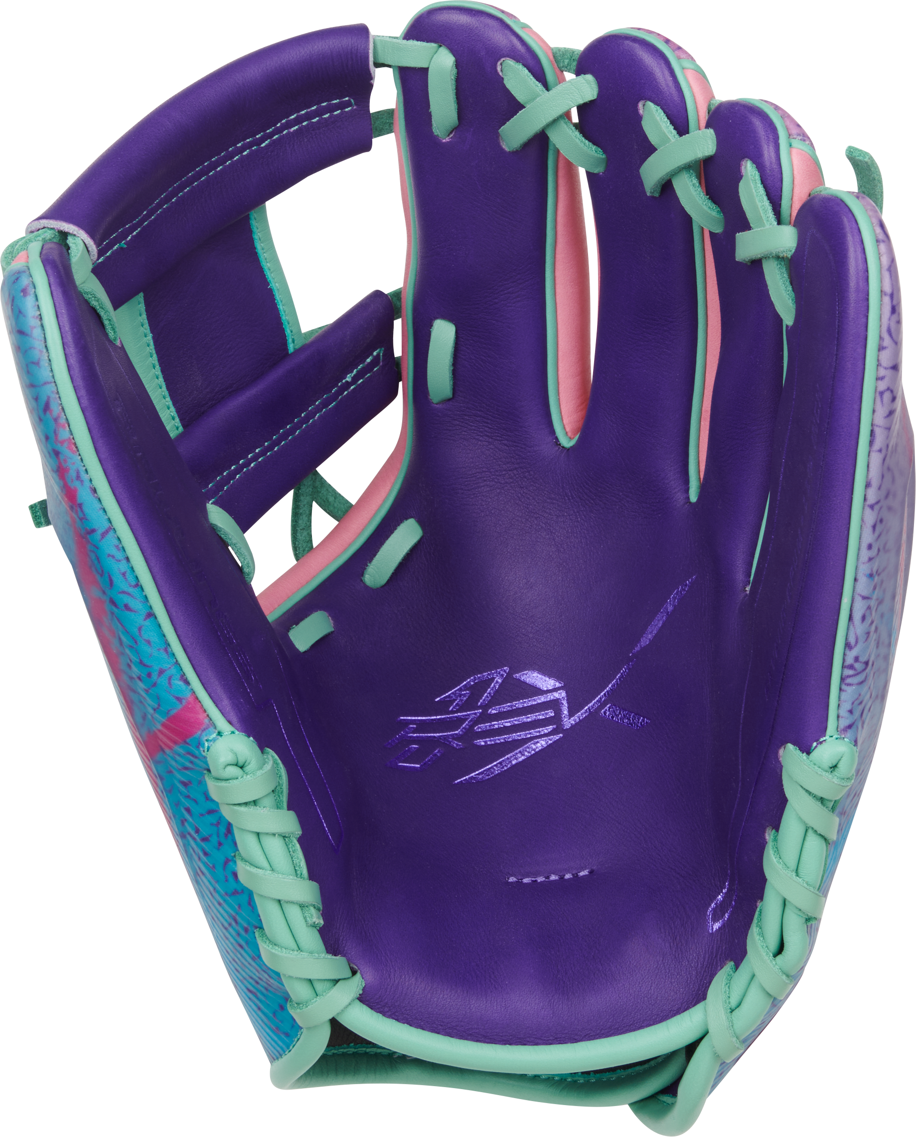 Rawlings Rev1X Series 11.75-Inch Baseball Glove - Right Hand Thrower - Purple/Mint/Pink