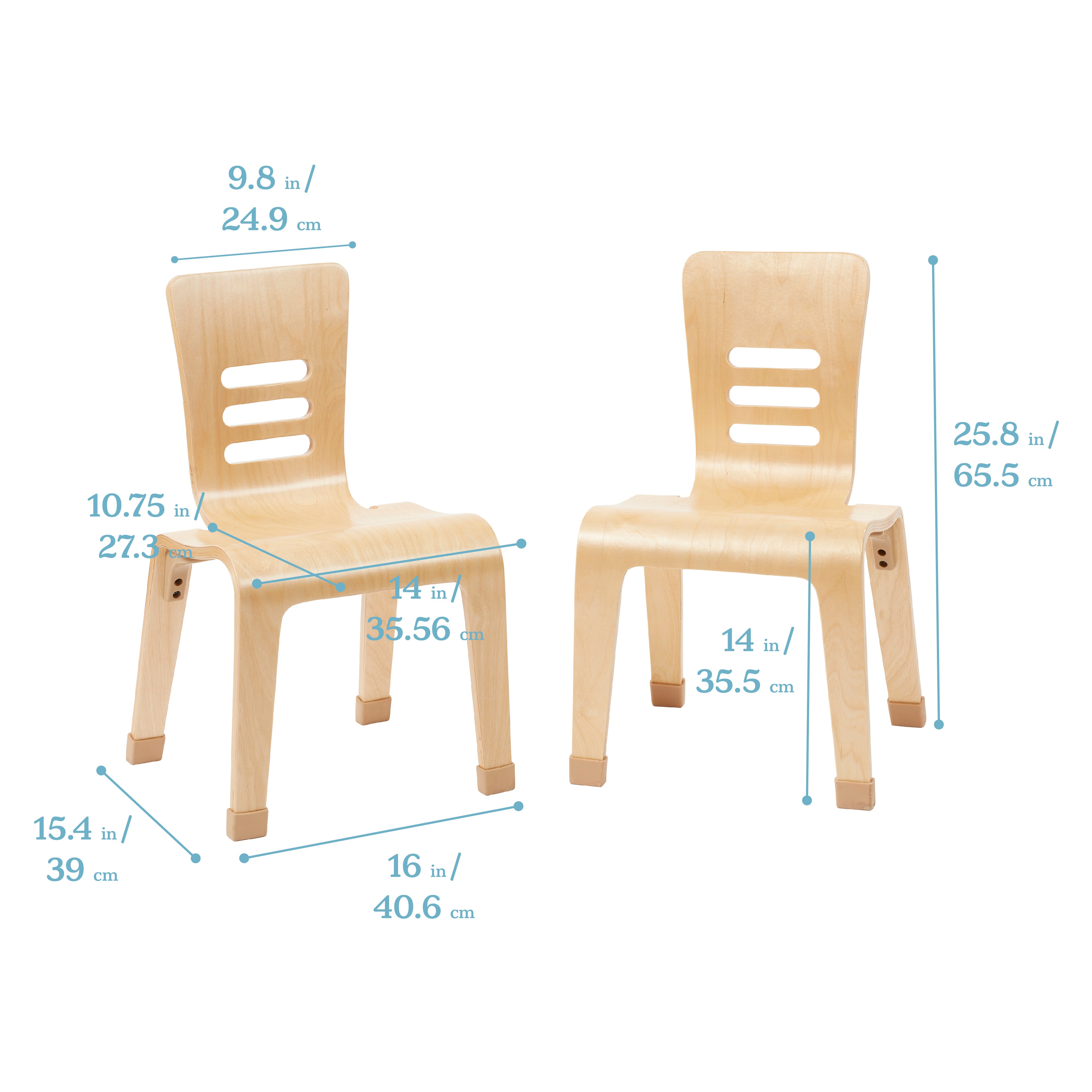 14in Bentwood Chair 2-Pack - Natural