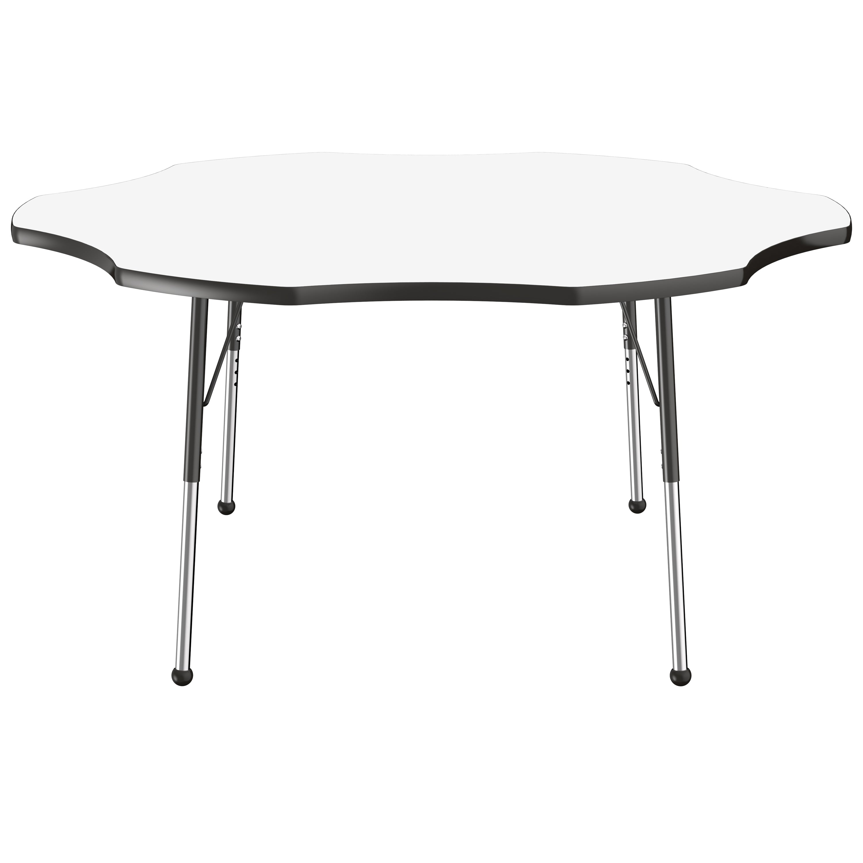 60" x 60" Flower Dry-Erase Activity Table with Adjustable Standard Ball Glide Legs - Whiteboard/Black