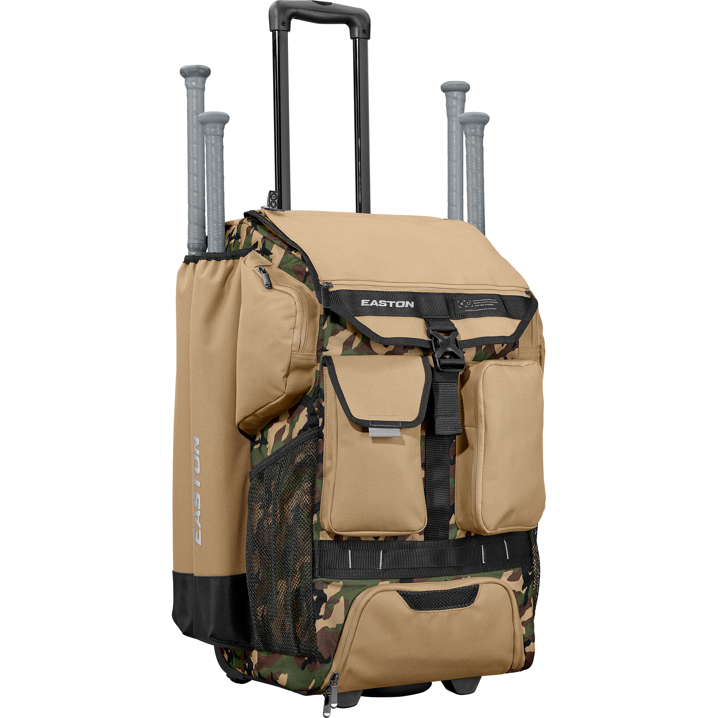 Easton Five Tool Phenom Wheeled Bag - Tan Army Camo