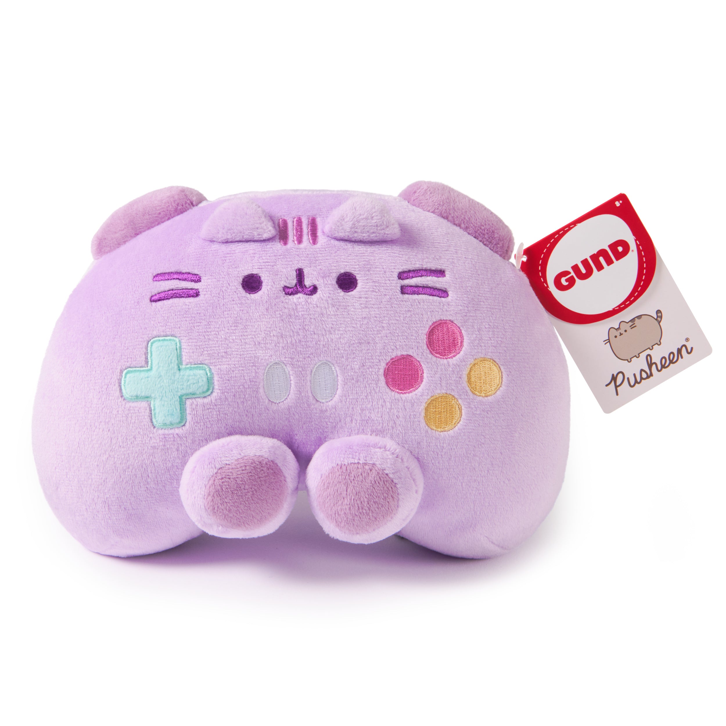GUND Pusheen Gaming Controller Plush, Squishy Toy, Collectible Plush Toy, Gaming Décor, Stuffed Animal for Ages 8 and Up, Purple, 7”