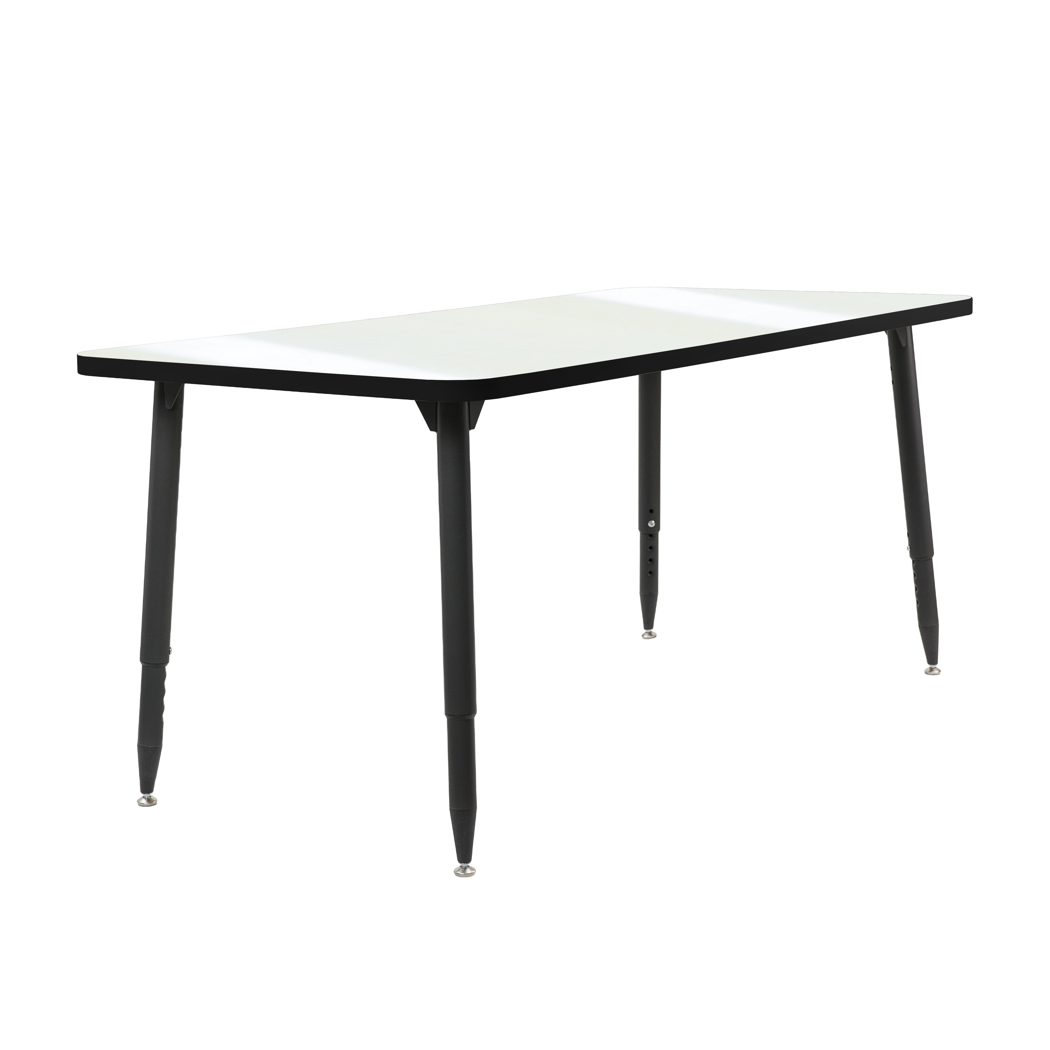 Adapte 30" x 60" Rectangle Dry-Erase Activity Table with Adjustable Tapered Legs - Whiteboard/Black