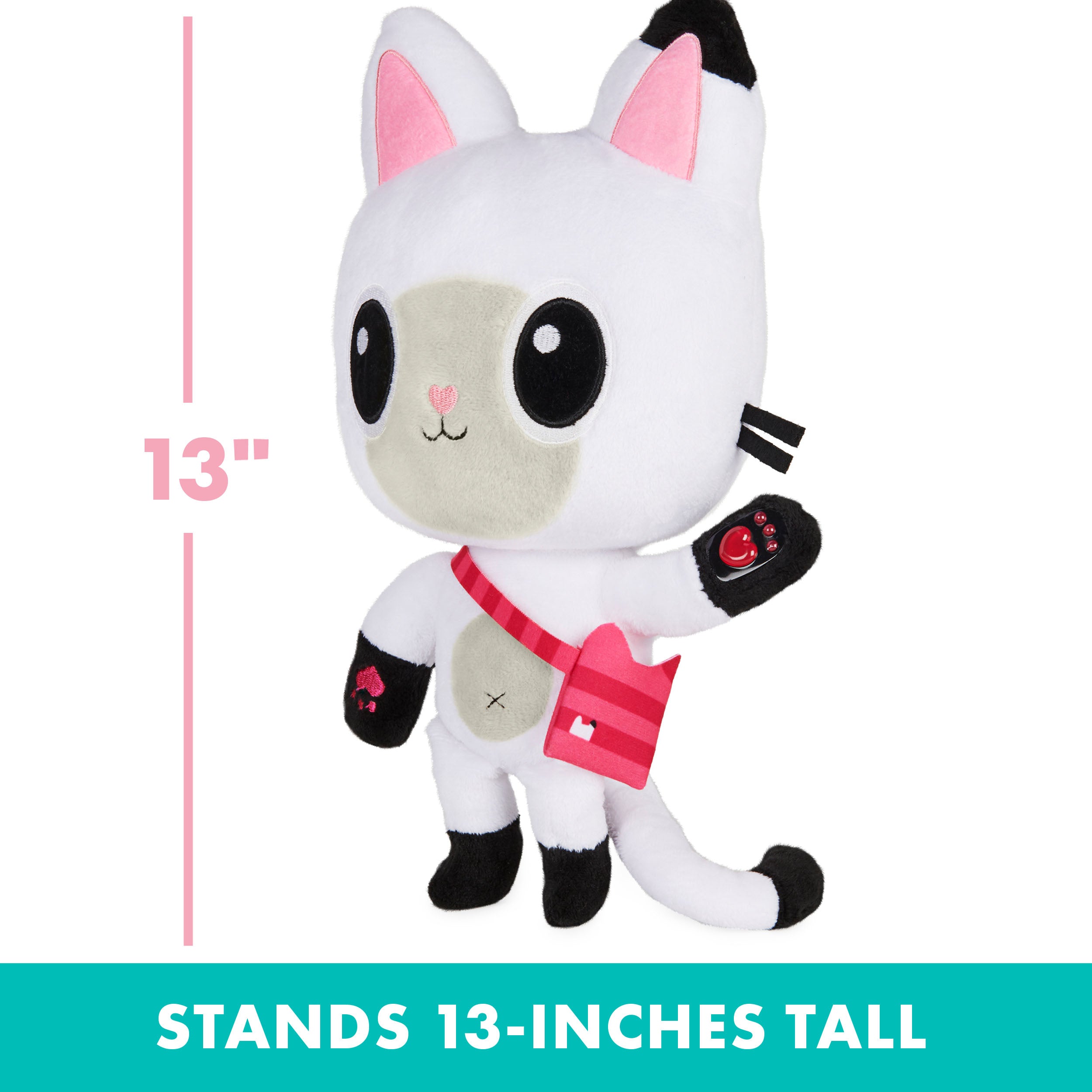 Gabby’s Dollhouse, 13-inch Talking Pandy Paws Plush Toy with Lights, Music and 10 Sounds and Phrases