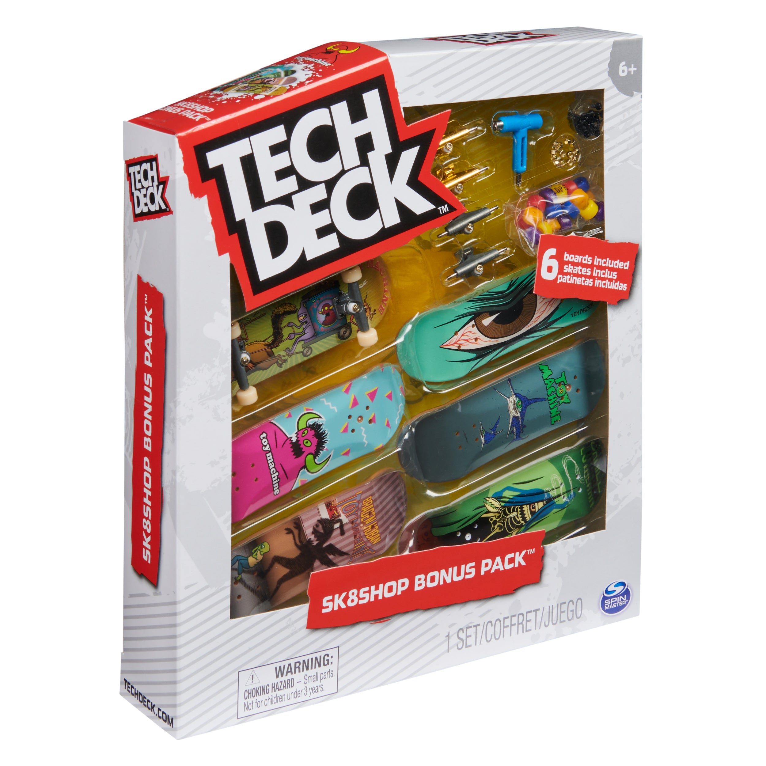 Tech Deck, Toy Machine Sk8shop Fingerboard Bonus Pack, Collectible and Customizable Mini Skateboards, Kids Toys for Ages 6 and up