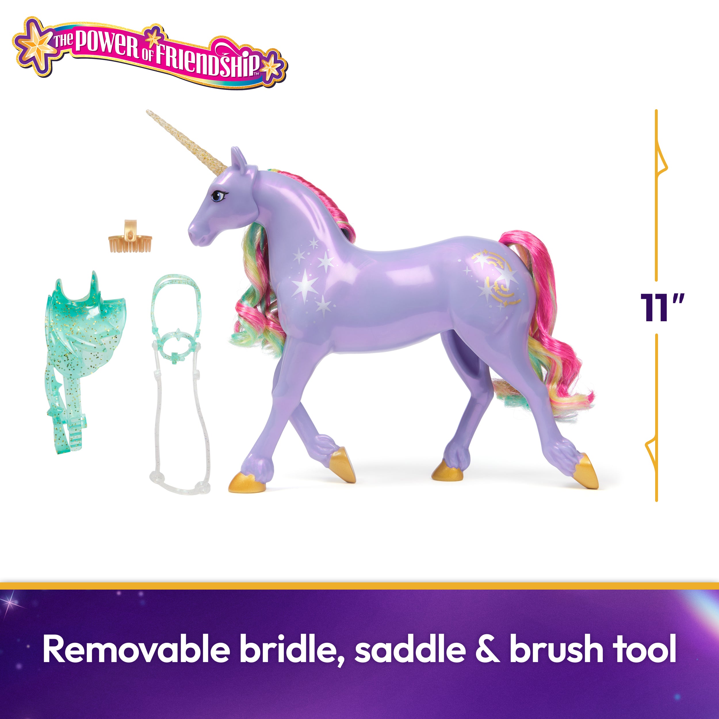 Unicorn Academy, Power of Friendship Wildstar with Translucent Saddle & Bridle, 11”, Dolls & Unicorn Toys for Girls Ages 4 and up