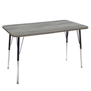 24" x 48" Rectangle La Madera Activity Table with Standard Legs - Light Gray Wood/Black