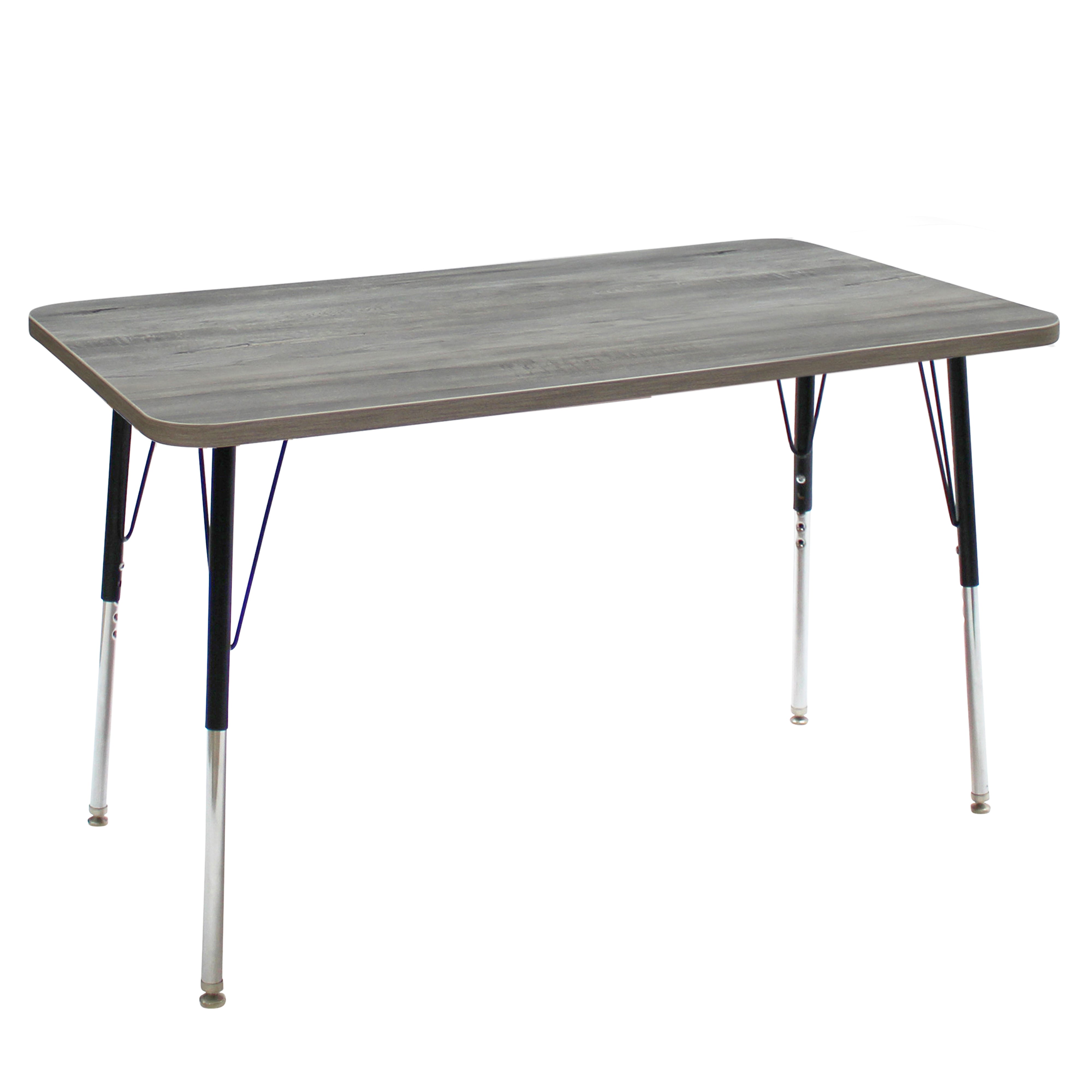 24" x 48" Rectangle La Madera Activity Table with Standard Legs - Light Gray Wood/Black