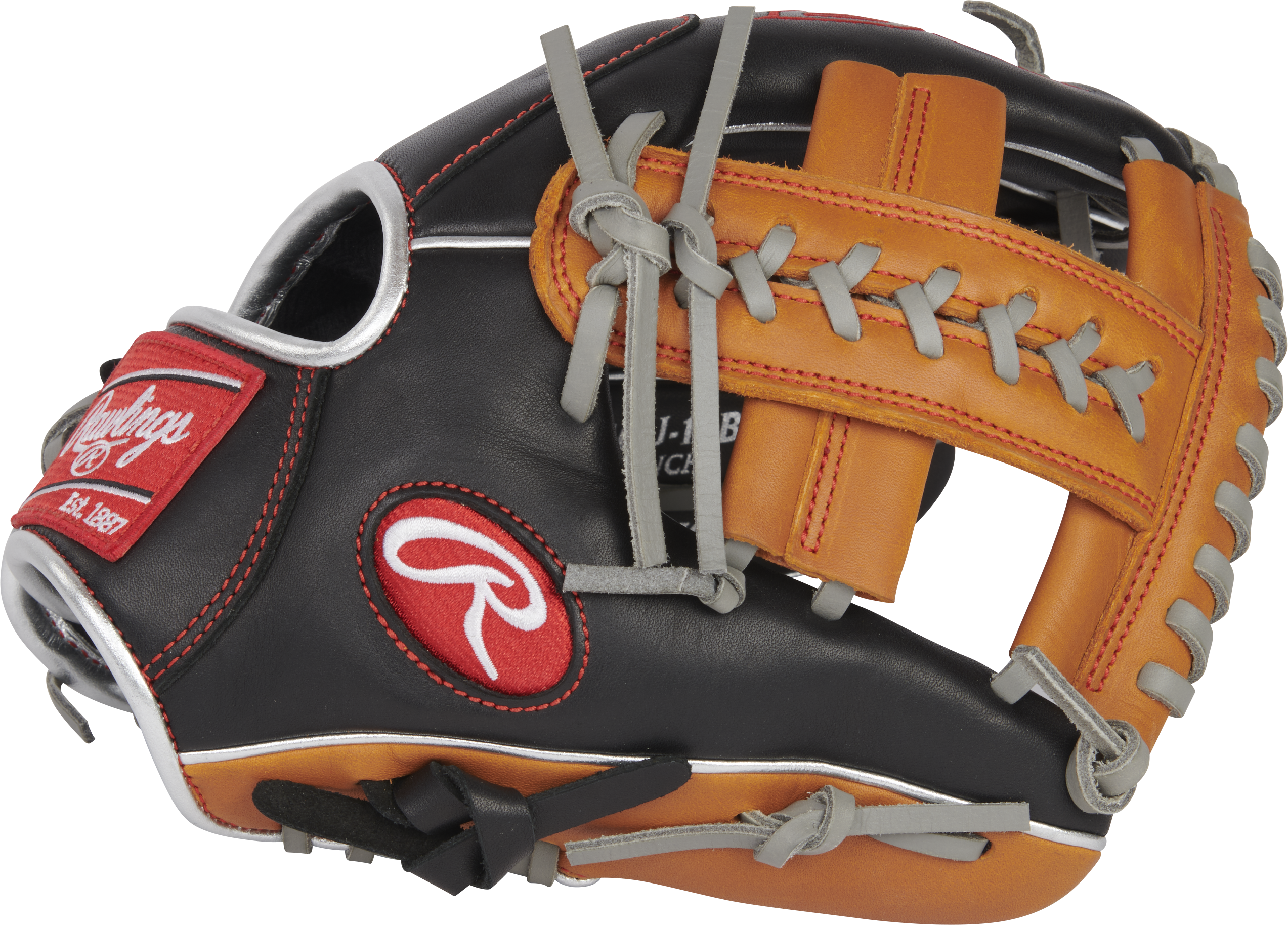 Rawlings R9 Baseball Contour Series 11-Inch Baseball Glove - Right Hand Thrower - Black/Tan