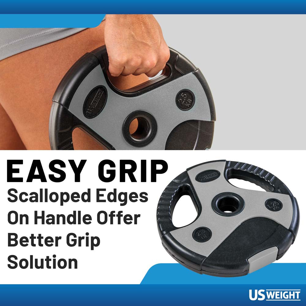 US Weight 43 LB Barbell Weight Set with 55" Adjustable Bar