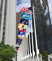 Montana State Flag 4x6 ft. Nylon with Pole Sleeve and Gold Fringe for Parades, and Indoor Display