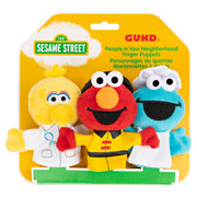GUND Sesame Street People in Your Neighborhood Finger Puppets Set of Three with Elmo, Cookie Monster and Big Bird, For Ages 1 and Up, Multicolor, 3”