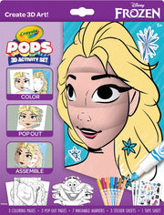 Crayola POPS 3D Frozen Activity Set, Kids Coloring Set & Craft Kit, Includes Stickers & Markers, Frozen Gift for Girls & Boys, 5+