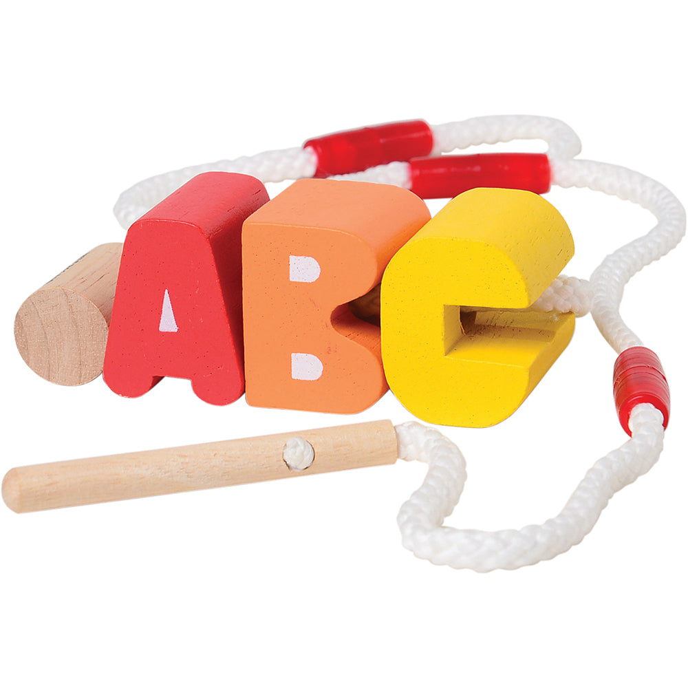 Wooden Alphabet Lacing Beads