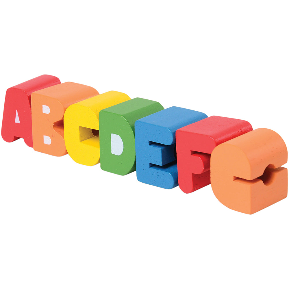 Wooden Alphabet Lacing Beads