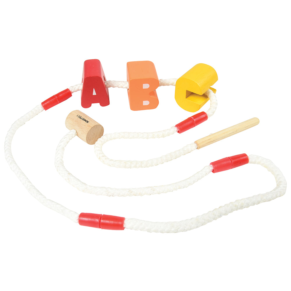 Wooden Alphabet Lacing Beads