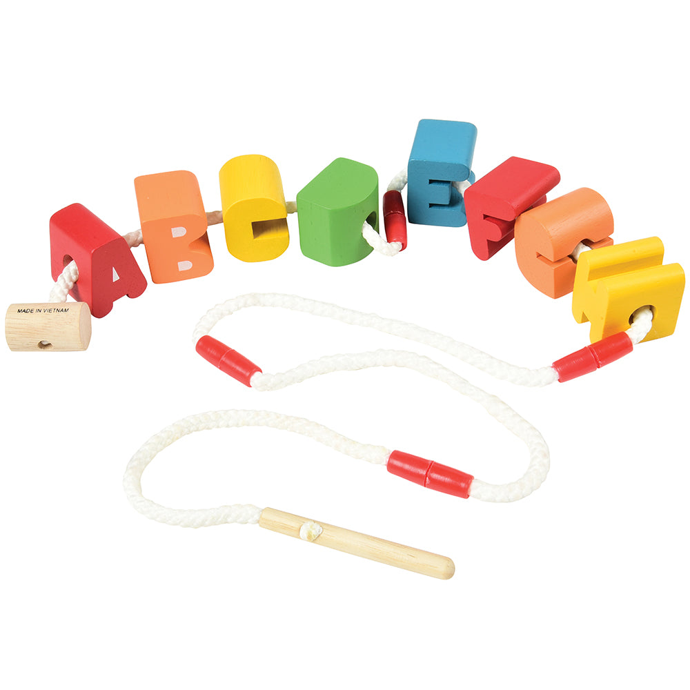 Wooden Alphabet Lacing Beads