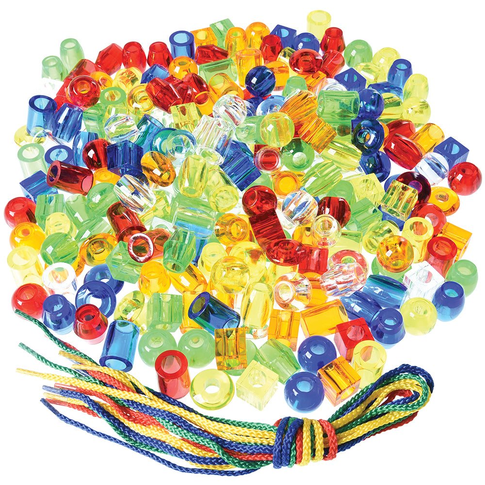 250 Giant Transparent Beads & 8 Lace