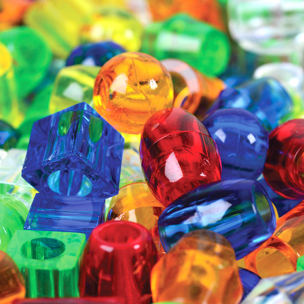 250 Giant Transparent Beads & 8 Lace