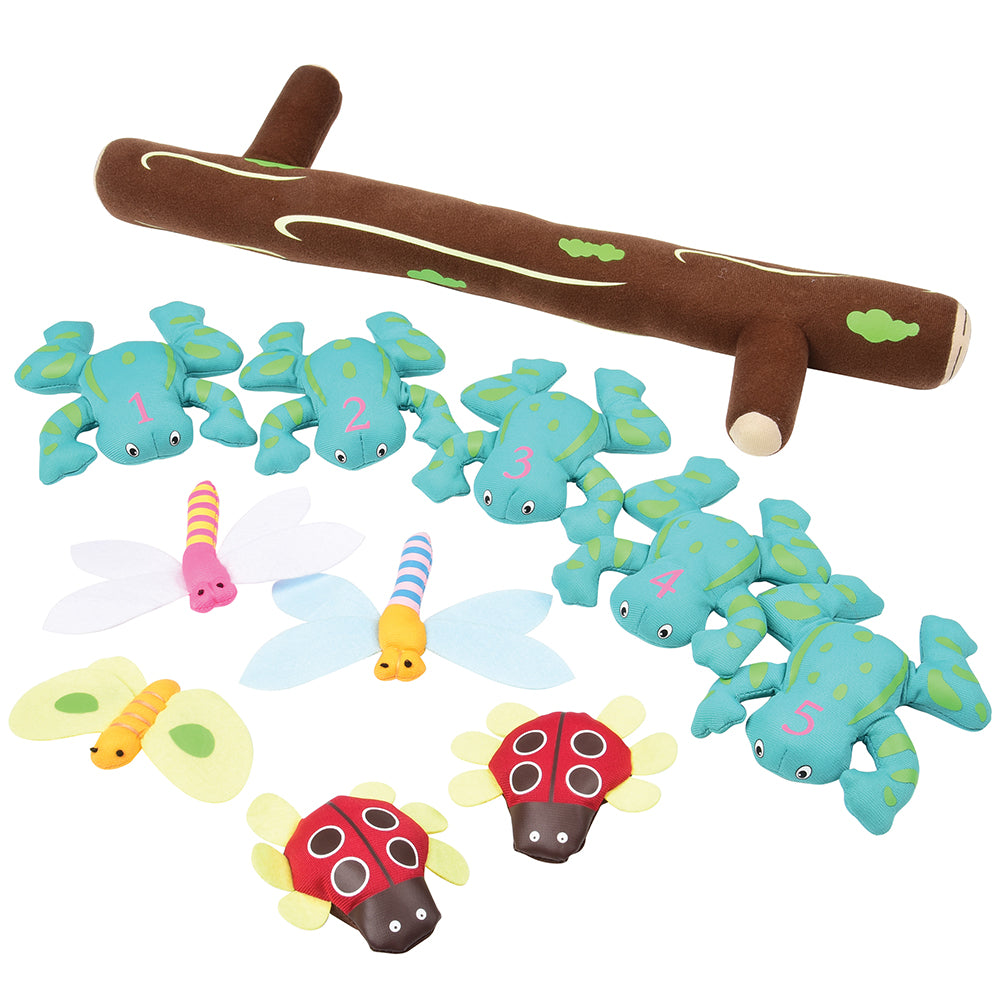 Prop Set-5 Green Speckled Frogs