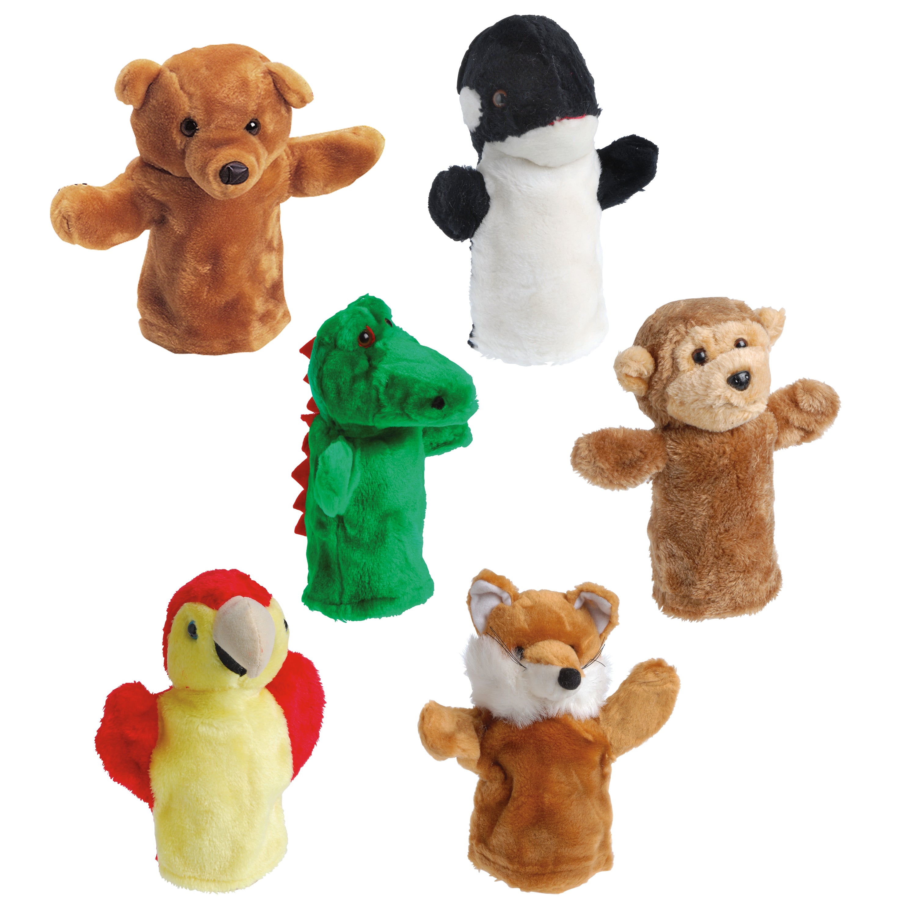 Exotic Animal Plush Puppet Set