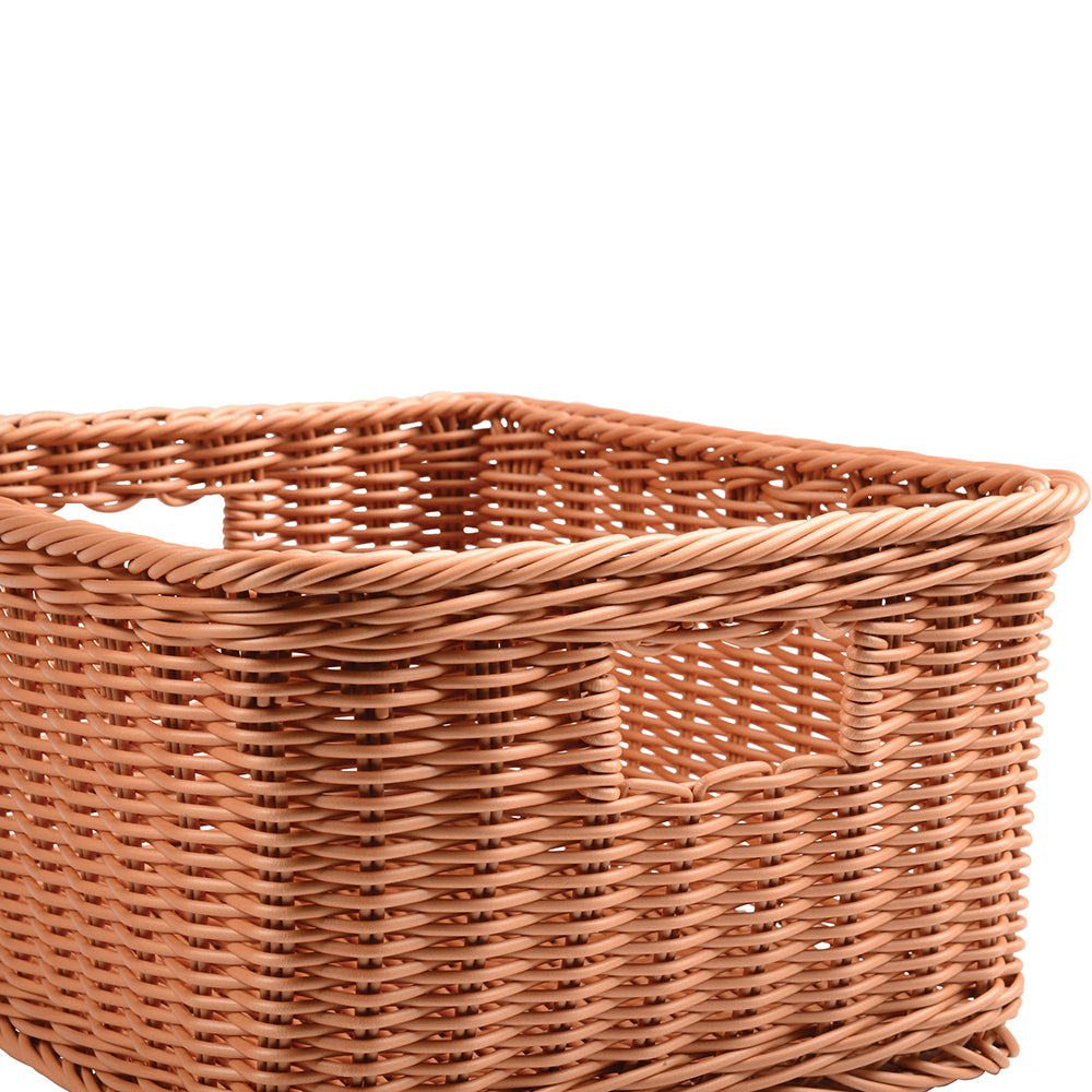Rect. Plastic Woven Bsk./W Handles