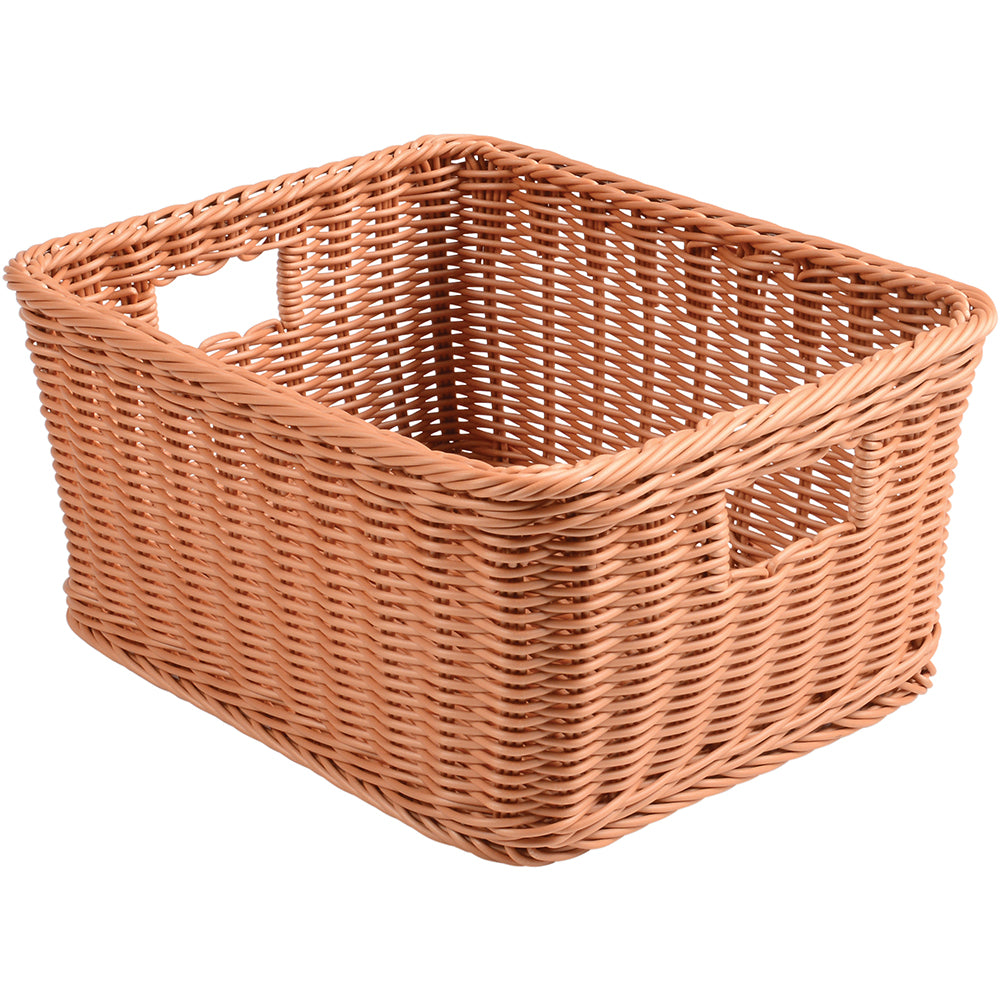 Rect. Plastic Woven Bsk./W Handles