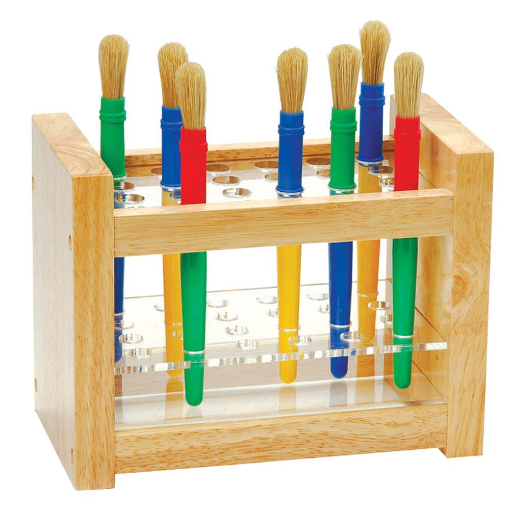 Natural Wood Paint Brush Holder