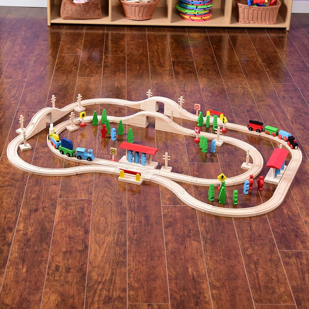 Magnetic Wood Train Set