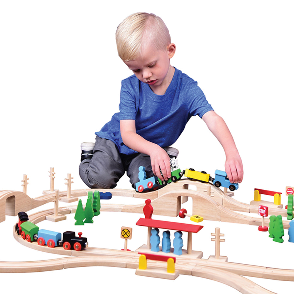 Magnetic Wood Train Set