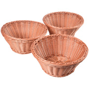 Round Plastic Woven Baskets Set Of 3