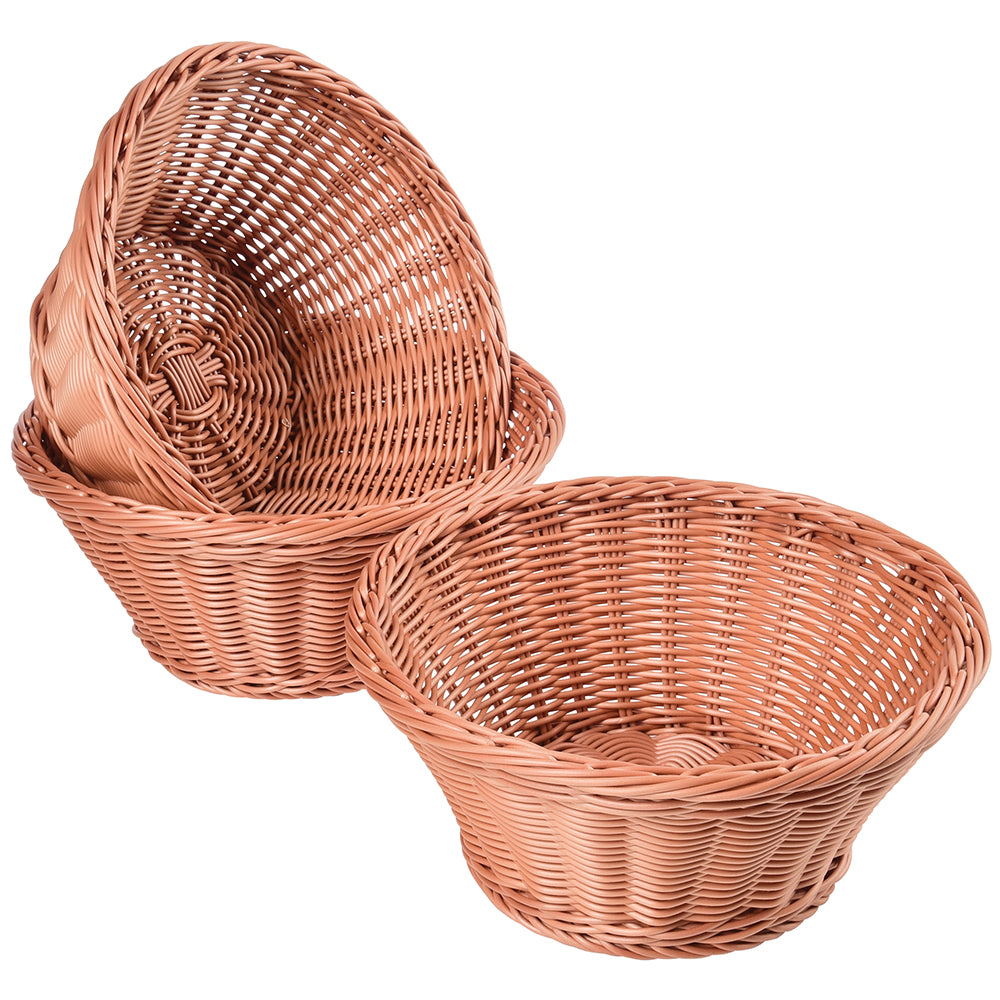 Round Plastic Woven Baskets Set Of 3