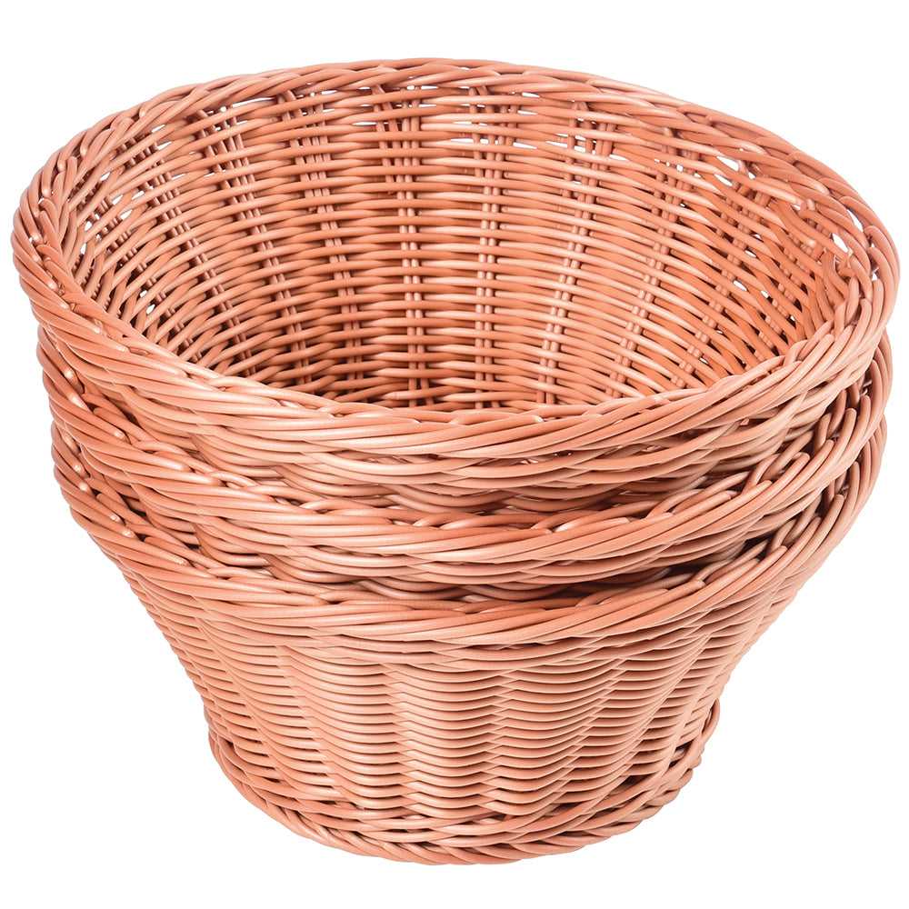 Round Plastic Woven Baskets Set Of 3