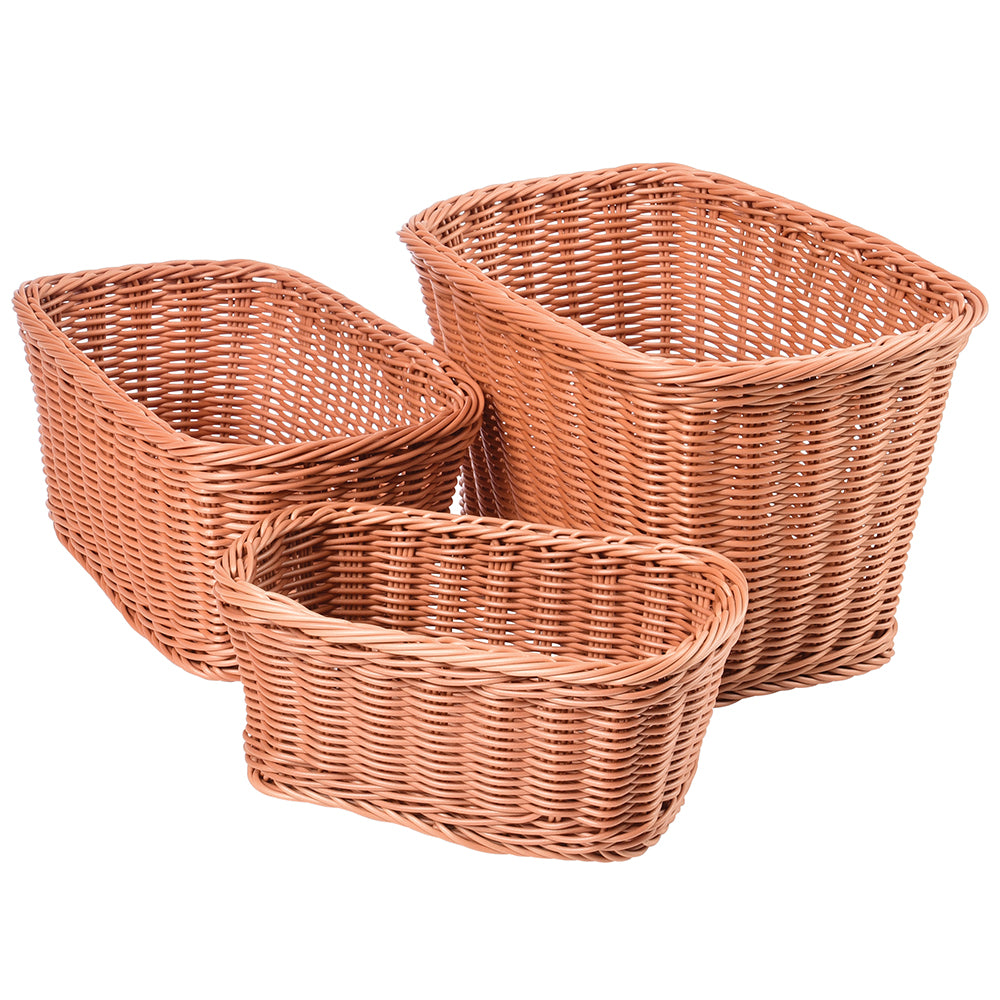 Multi-Sized Rect. Plastic Woven Baskets
