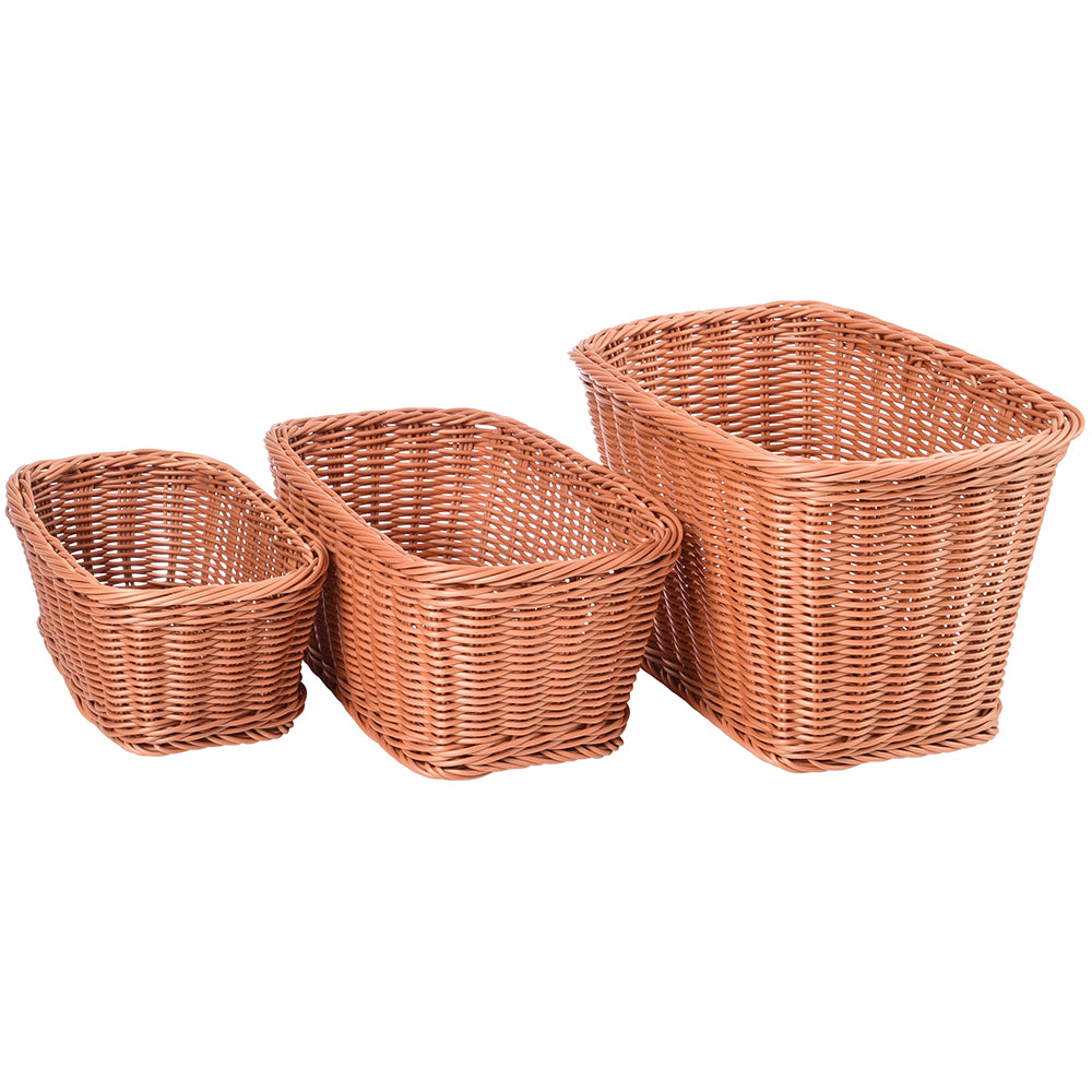 Multi-Sized Rect. Plastic Woven Baskets