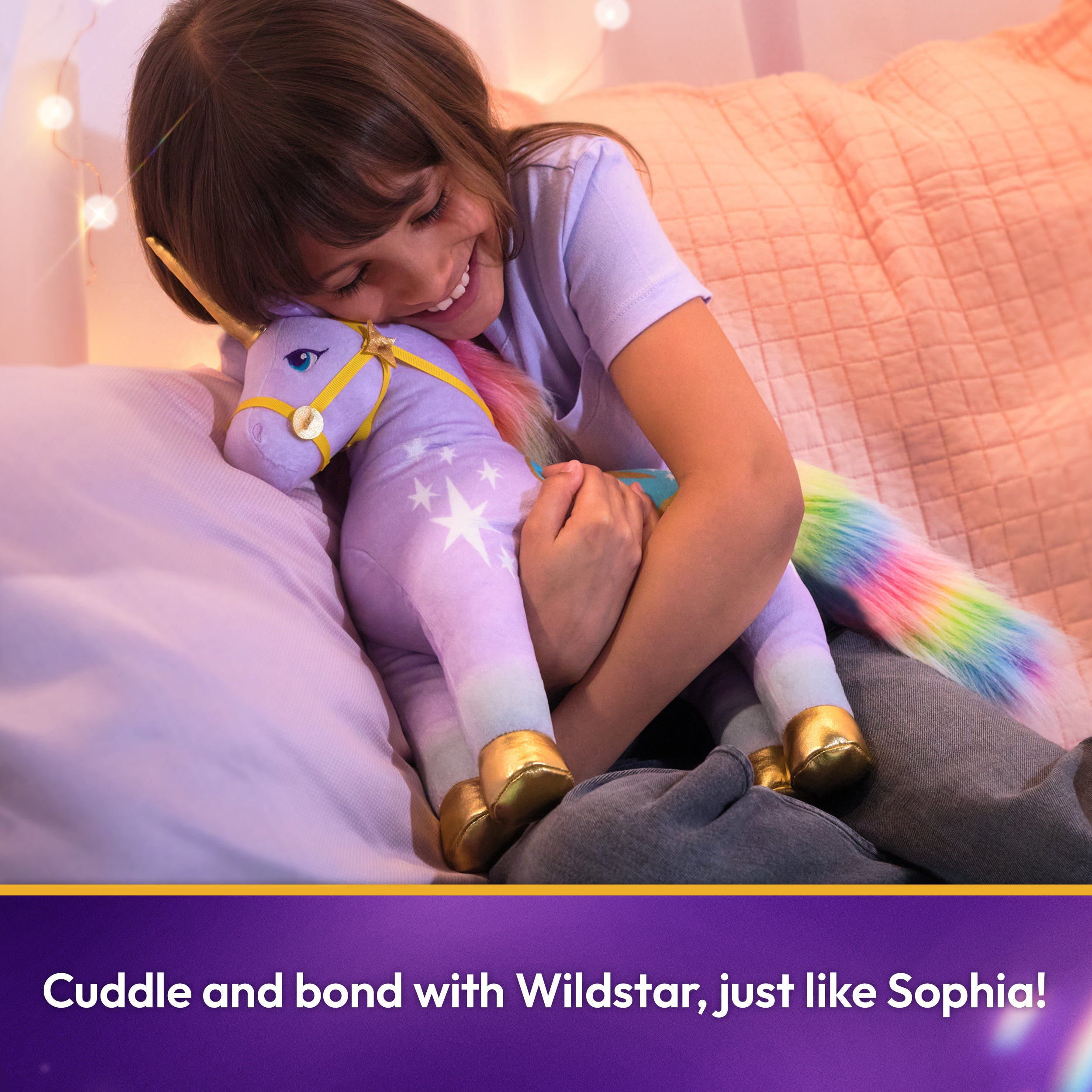 Unicorn Academy Official Wildstar Plush Toy, Unicorn Stuffed Animal, Unicorn Toys for Girls Ages 1 & Up, Purple, 15”