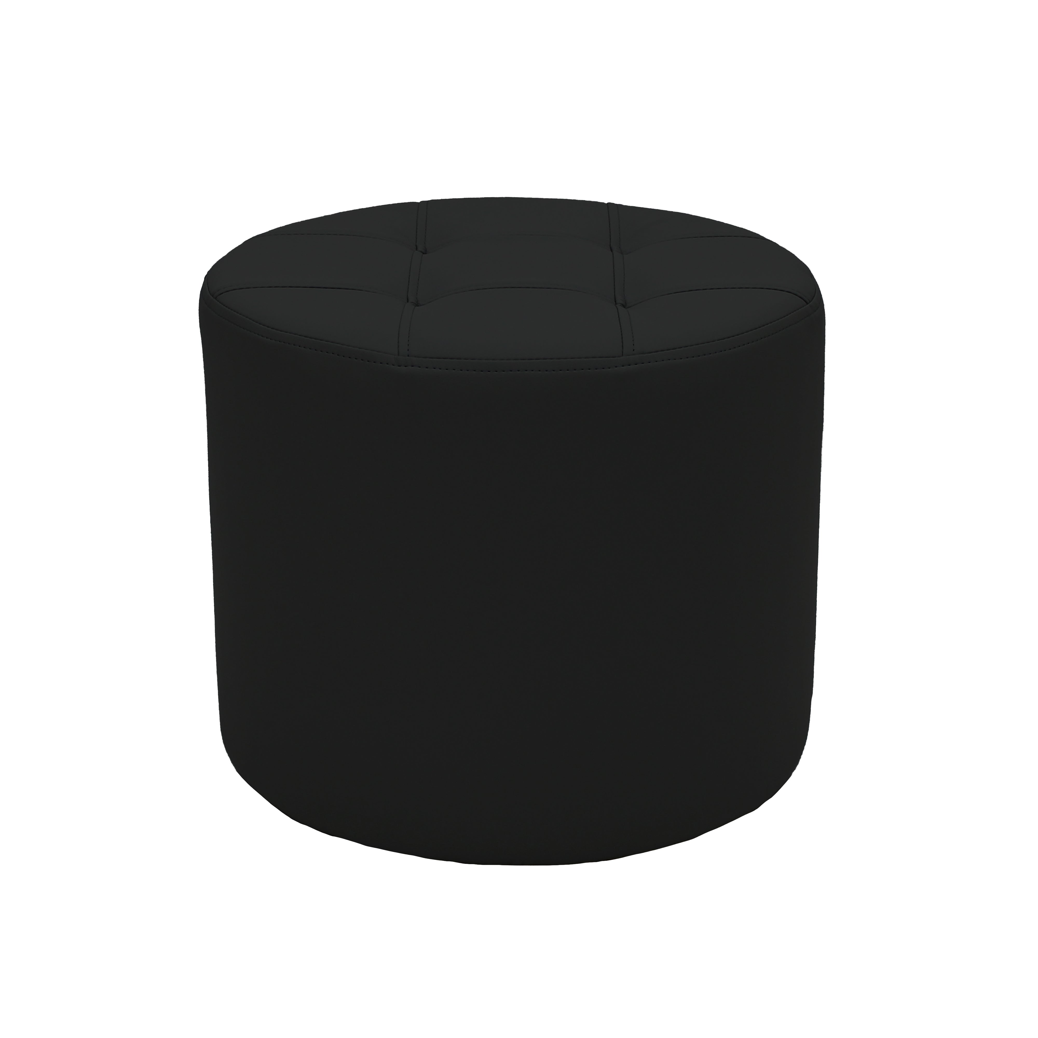 Tufted Round Ottoman 16" Height - Black