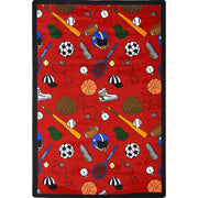 Multi-Sport 7'8" x 10'9" area rug in color Red