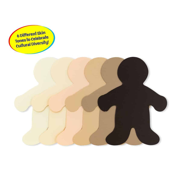 People Paper Cutouts - Culturally Diverse Family, Cardstock, 2" Mini, 100 ct