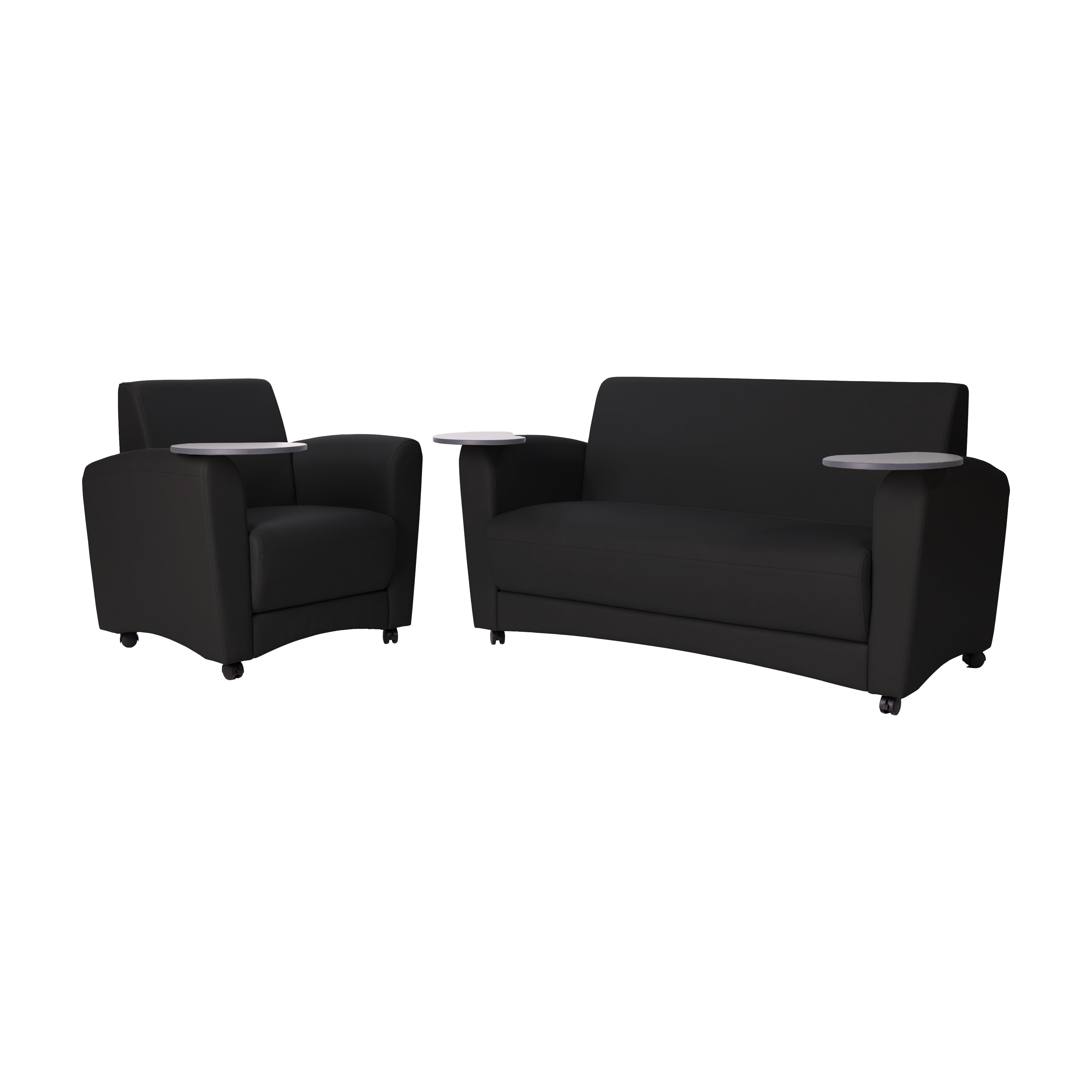 Pro Series Upholstered Common Area Sofa with Tablet - Black/Cosmic Strandz