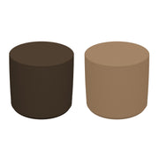SoftScape 18" Round Ottoman 16" Height, 2-Piece - Chocolate/Sand