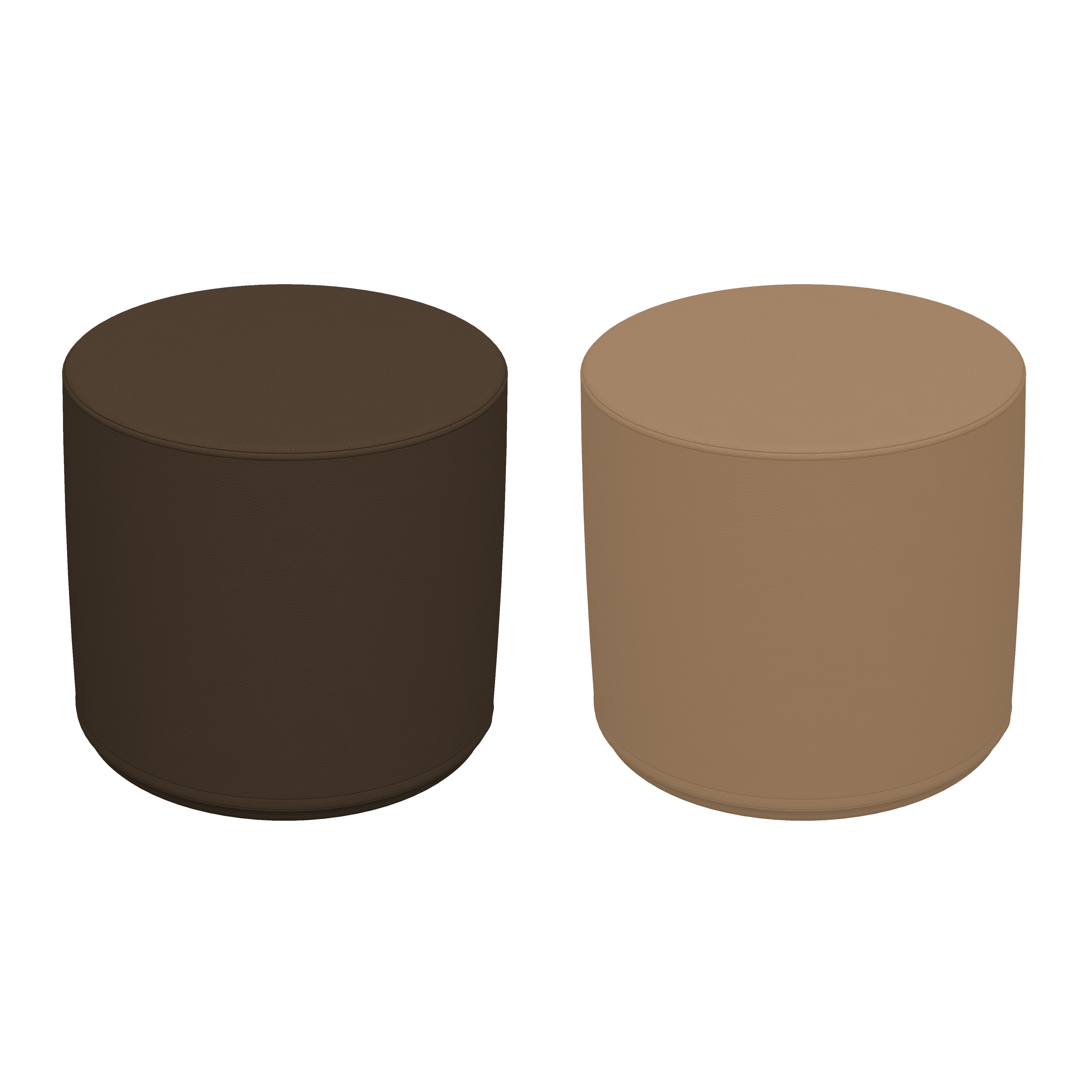 SoftScape 18" Round Ottoman 16" Height, 2-Piece - Chocolate/Sand