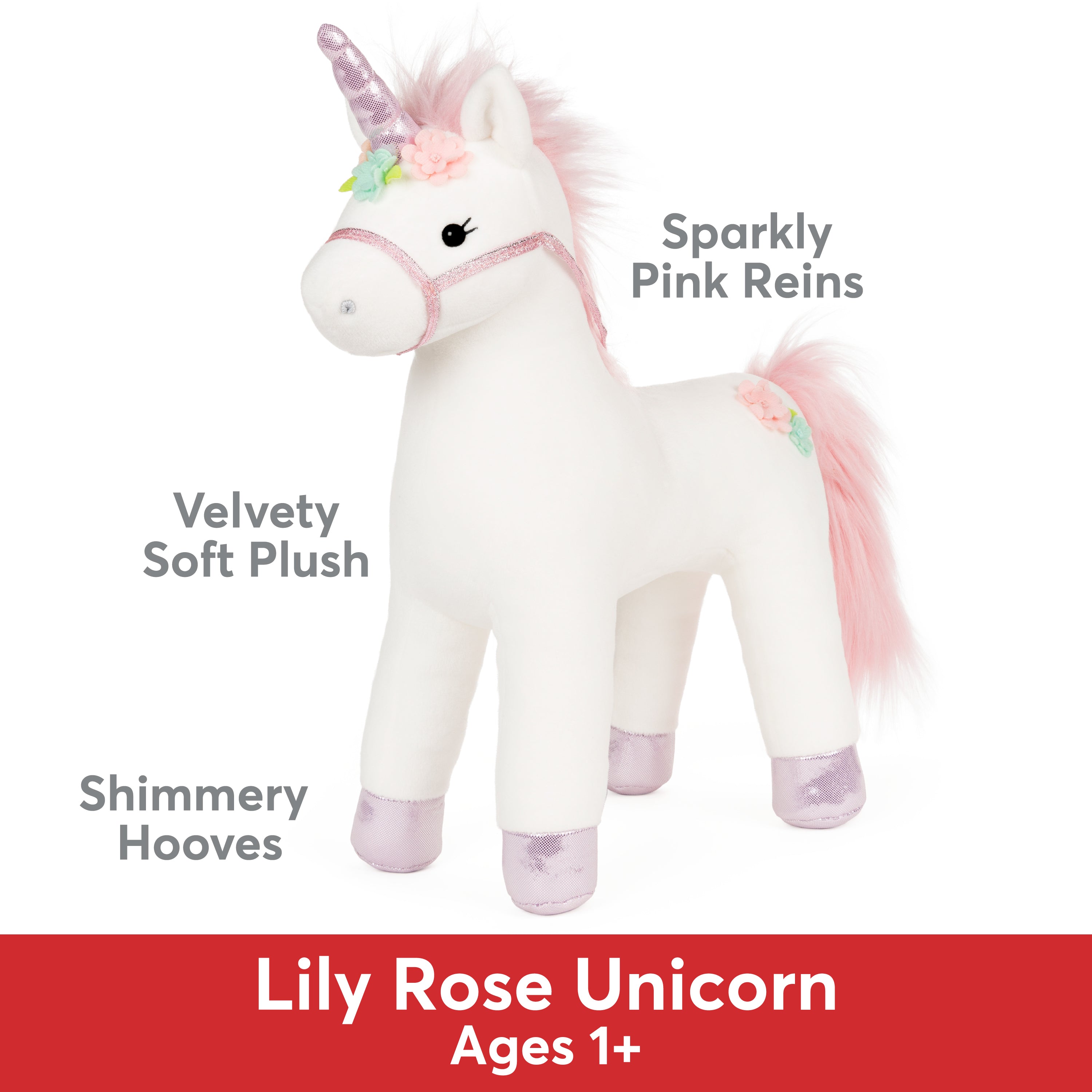 GUND Lily Rose Unicorn Stuffed Animal Plush Toy for Ages 1 and Up, White, 15”