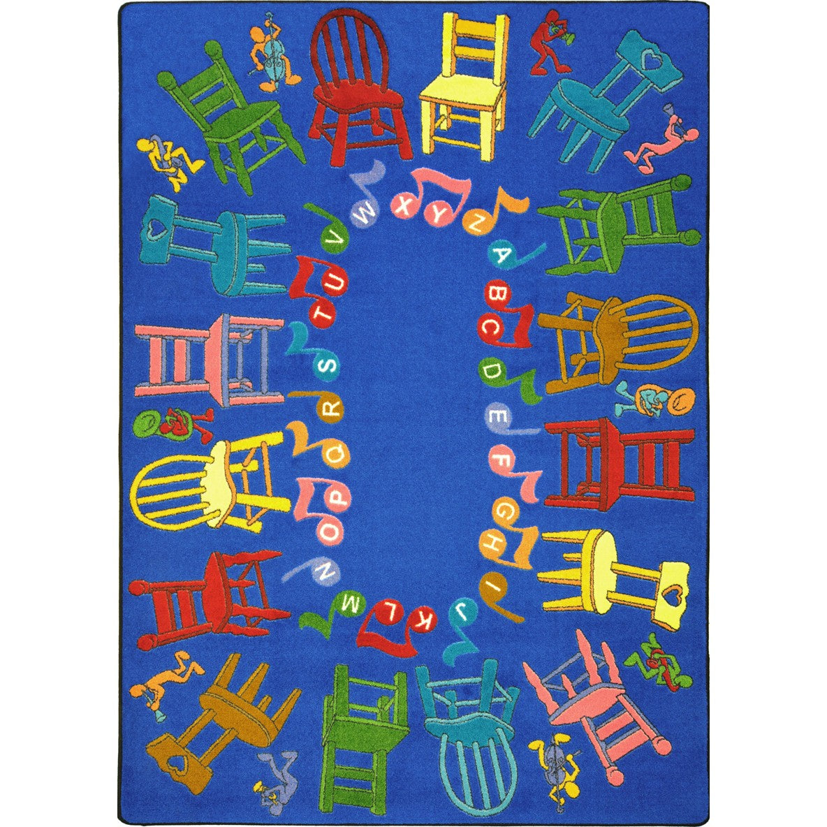 Musical Chairs 7'8" x 10'9" area rug in color Multi